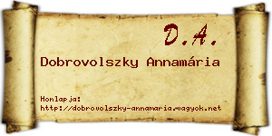 Dobrovolszky Annamária névjegykártya